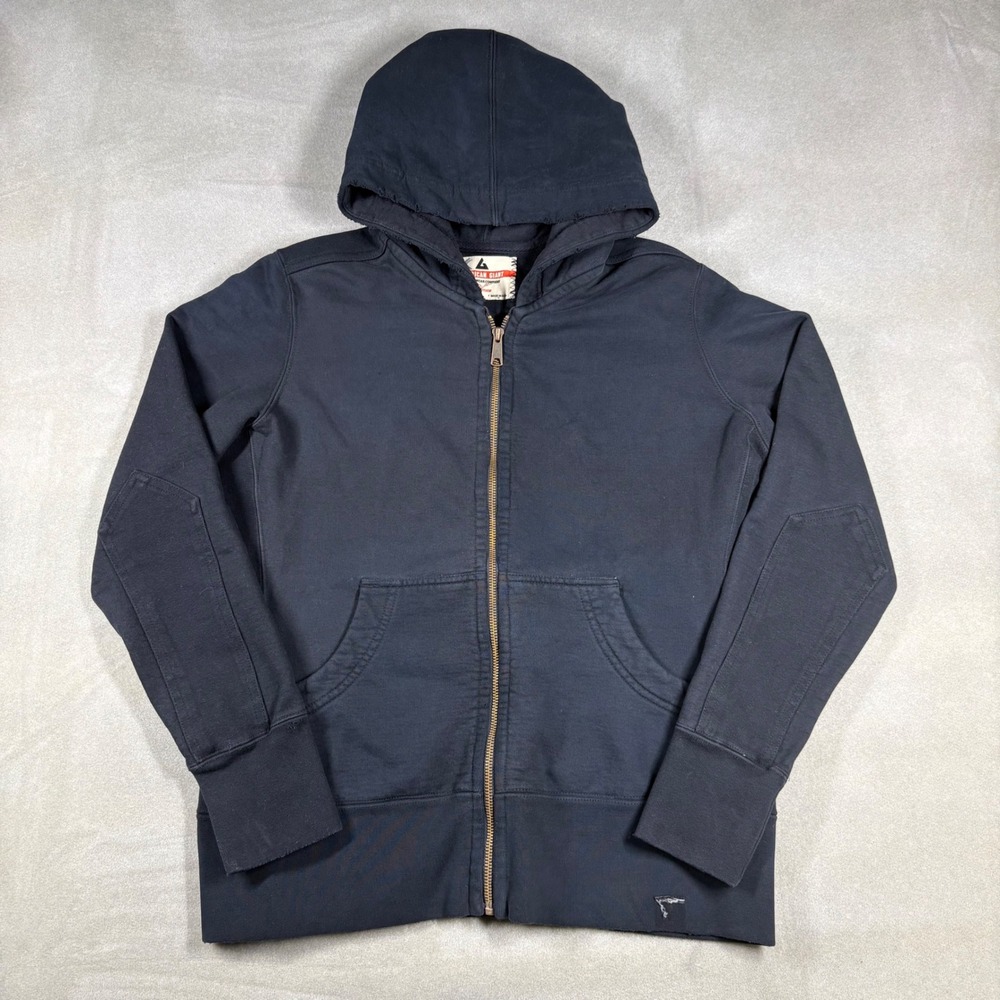 American Giant Womens Classic Full Zip Hoodie Black Cotton L Made in USA
